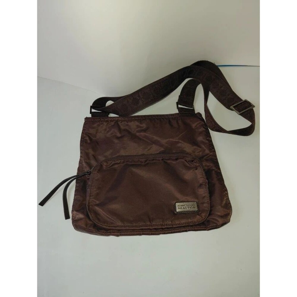 Kenneth Cole Reaction Vintage Y2K Brown Nylon Utility Crossbody Bag